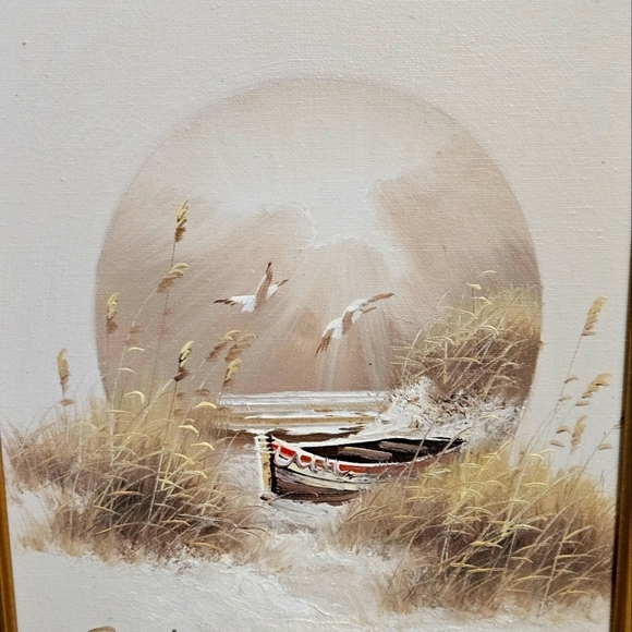 Philip Sandee Seascape And Boat Oil Painting - Picture 4 of 10